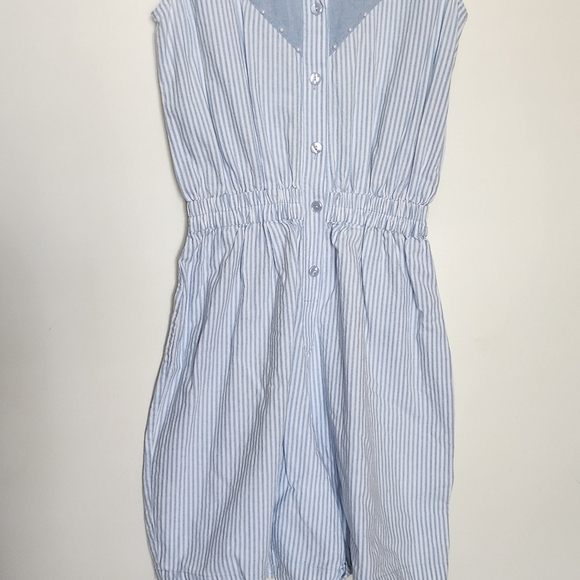 Vintage beaded blue striped romper shorts - Picture 15 of 15